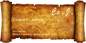 Csanki Jerne névjegykártya